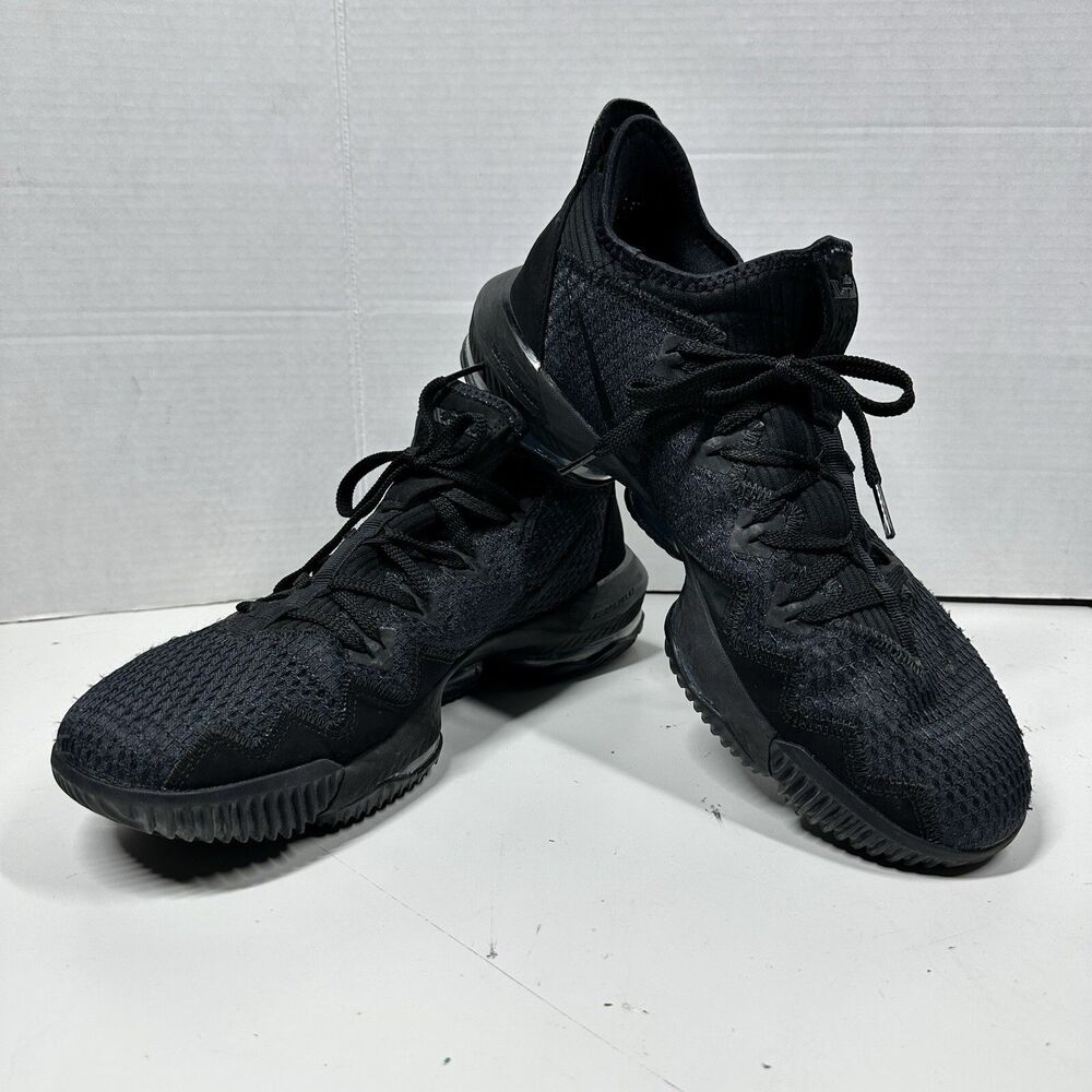 2019 Nike LeBron 16 Low “Triple Black” Size 13 CI2668-002 - Picture 2 of 10